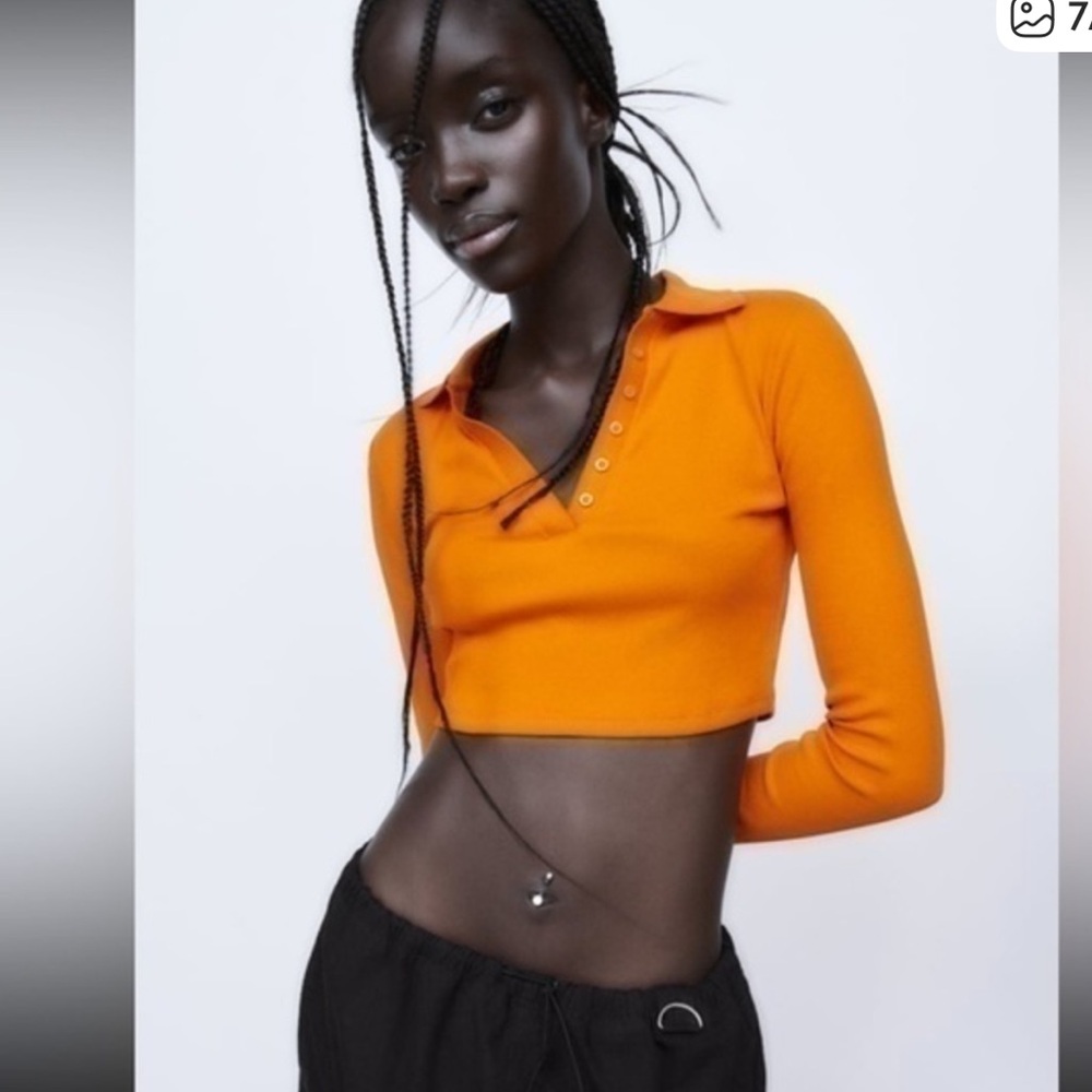 NWT | Zara | Vibrant Long Sleeve Crop Top | s